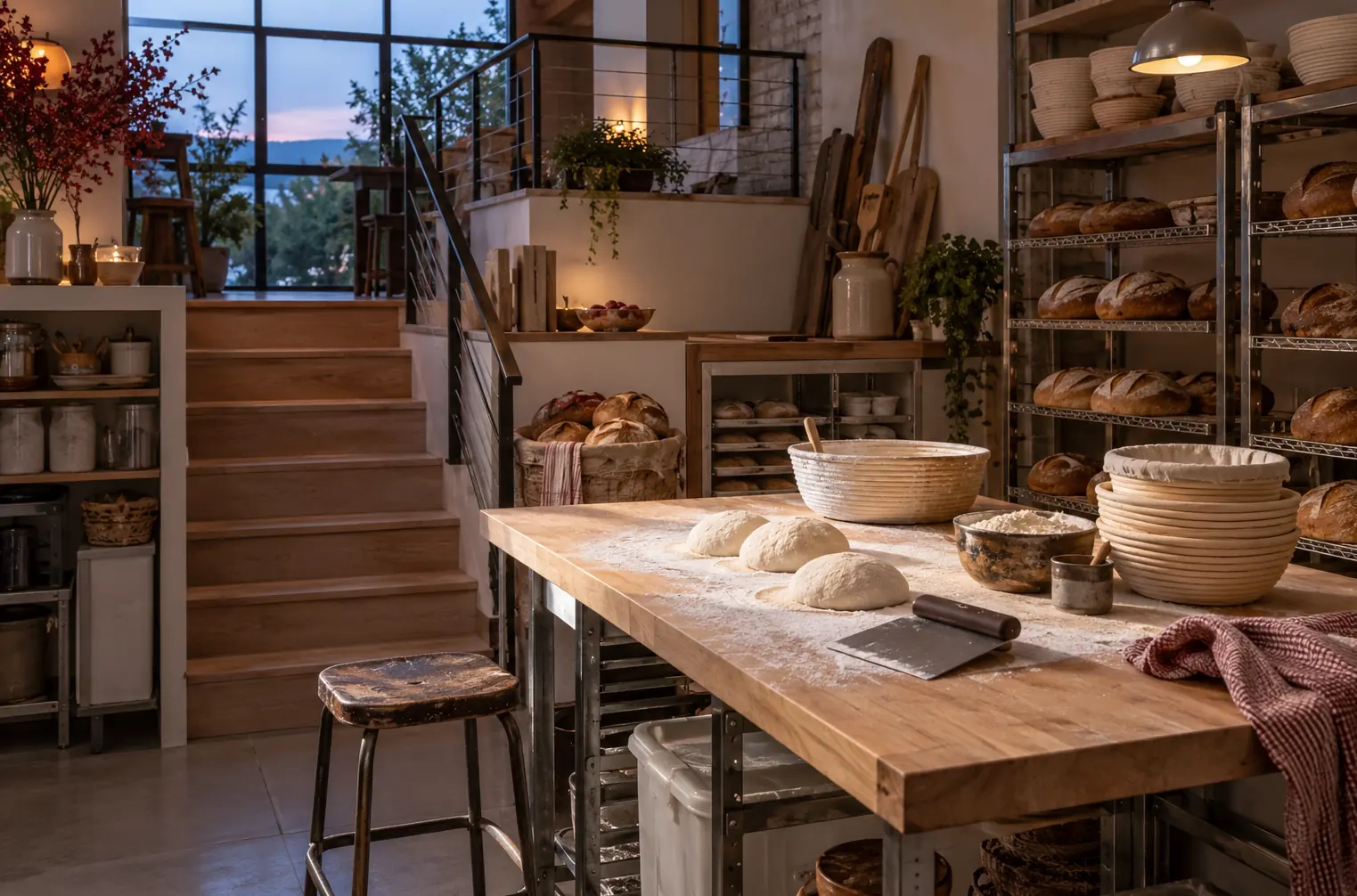 Illustration of bakeries and their working space